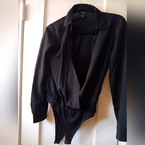 Express Black Long Sleeve Bodysuit